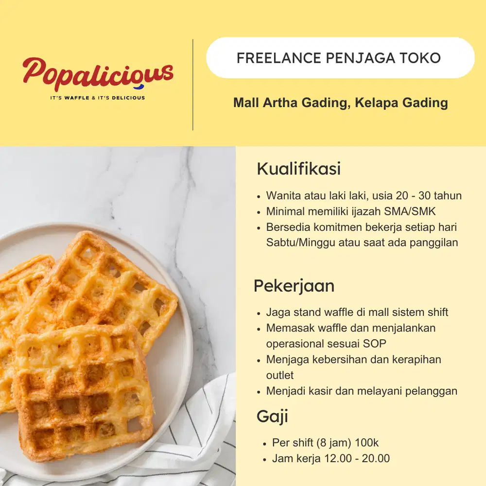 Lowongan Kerja Part Time Freelance di Mall Artha Gading Jakarta Utara