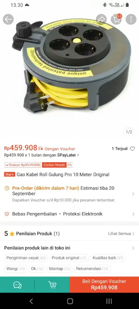 GAO PRO KABEL GULUNG PRO 10 Meter
