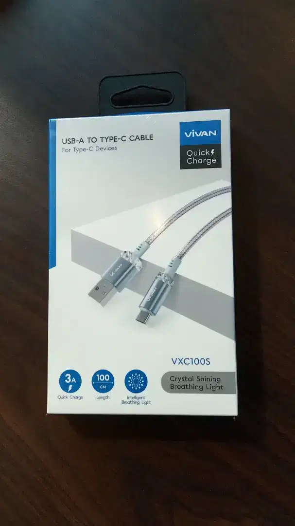 VIVAN Kabel Data Type C 1M Fast Charging 3A VXC100