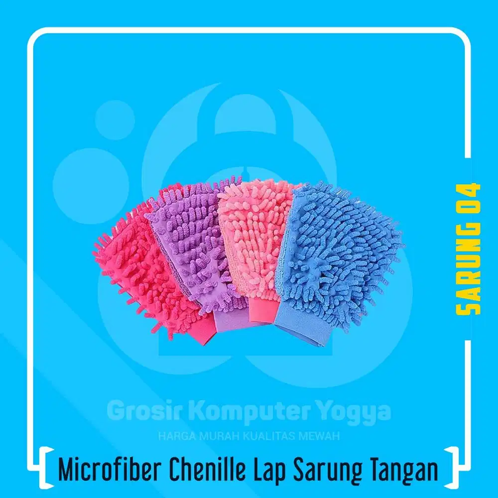 High Quality Microfiber Chenille Sarung Tangan Lap Cendol 2 Sisi