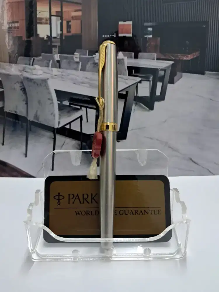 Parker Sonnet Stainless Steel Gold trim rollerball Pen