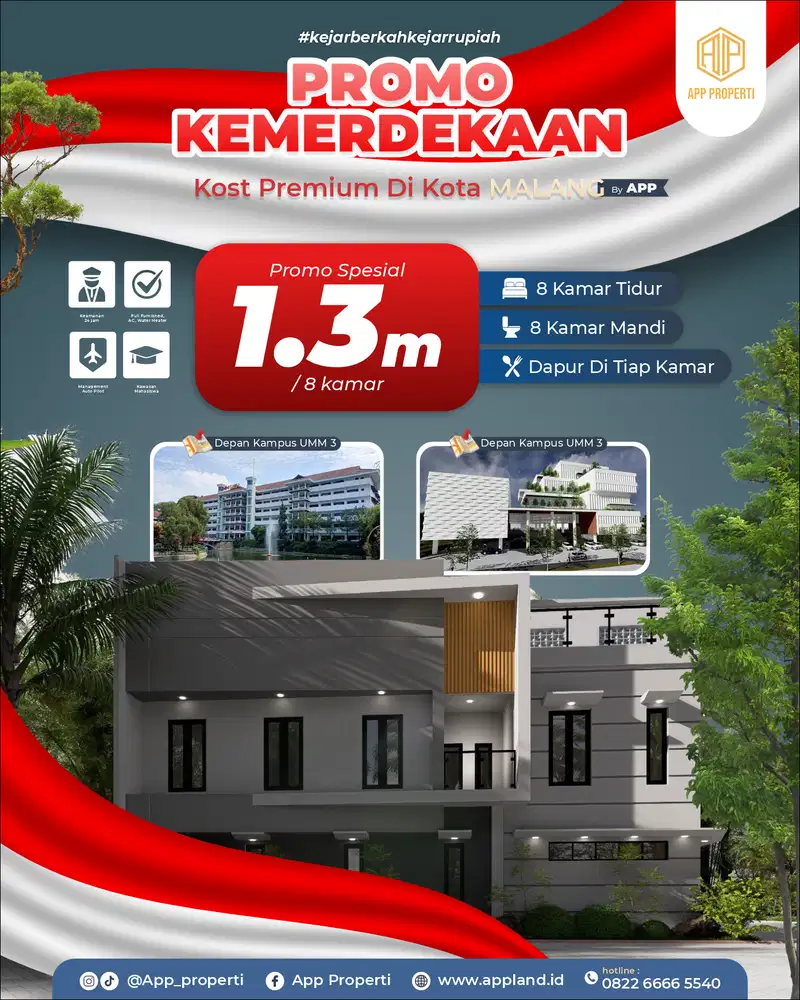 Rumah Kost Premium Dekat Kampus UMM, Sebelah Fakultas Kedokteran