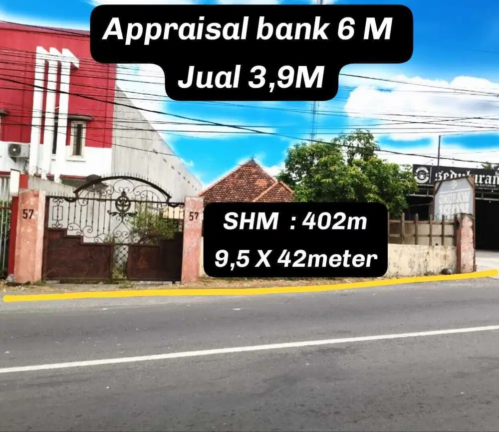 Rumah Sby Selatan Appraisal 6M jual 3,9 M