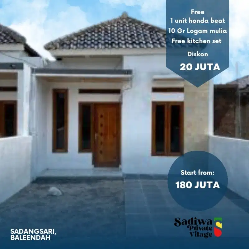 Beli rumah baru bonhs motor honda beat