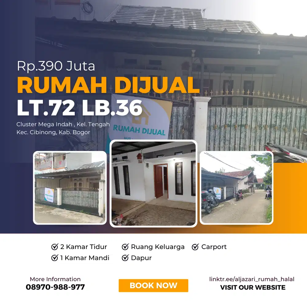 Dijual Cepat Cluster Mega Indah Cibinong