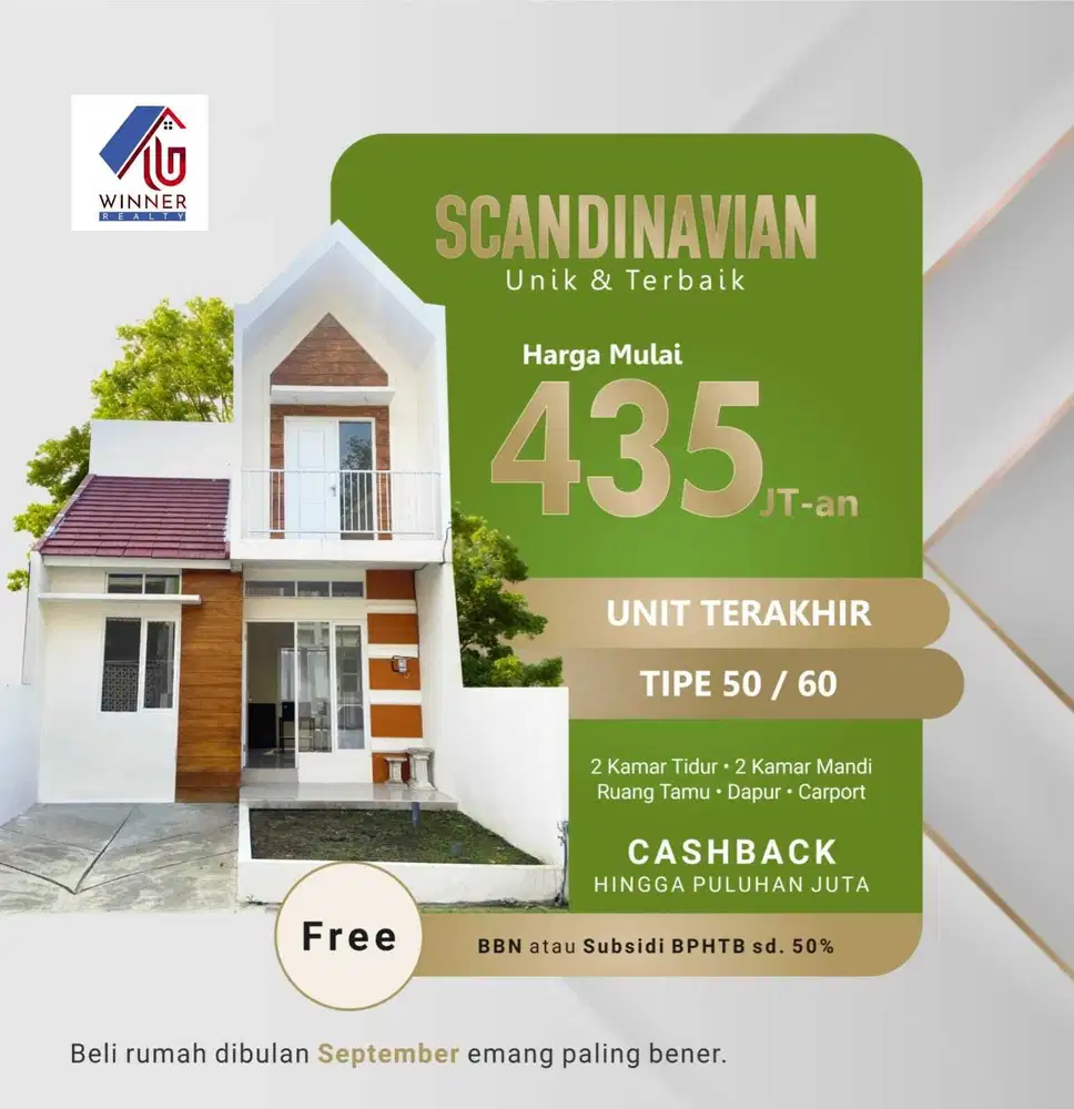 RUMAH TOWN HOUSE 2 lantai di kota MALANG