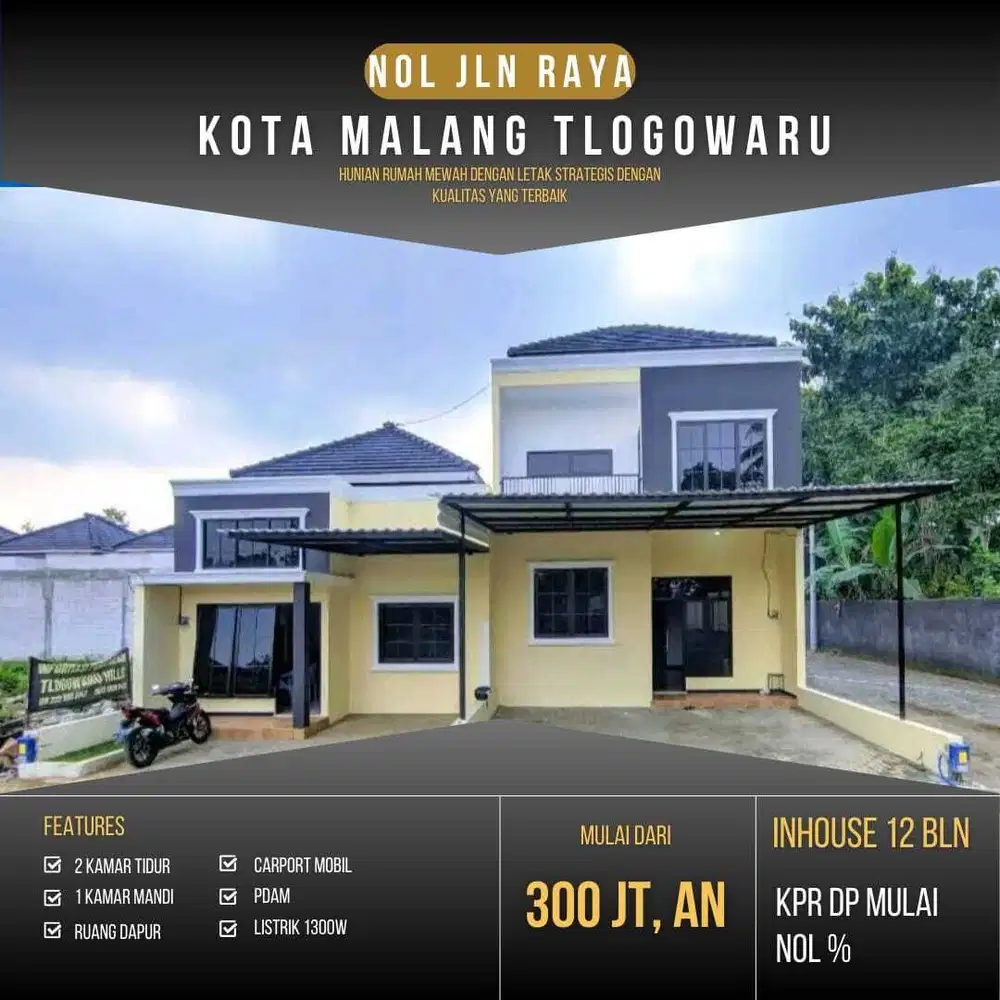 RUMAH DI NOL JALAN RAYA TLOGOWARU KOTA MALANG