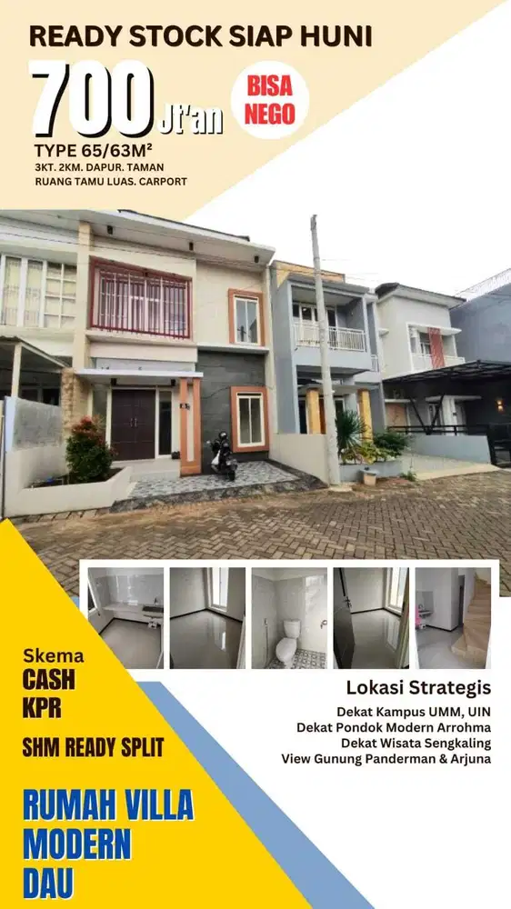 Di Jual Rumah Ready stok siap huni Dau Malang