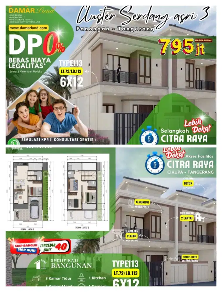 Rumah murah lokasi citra raya