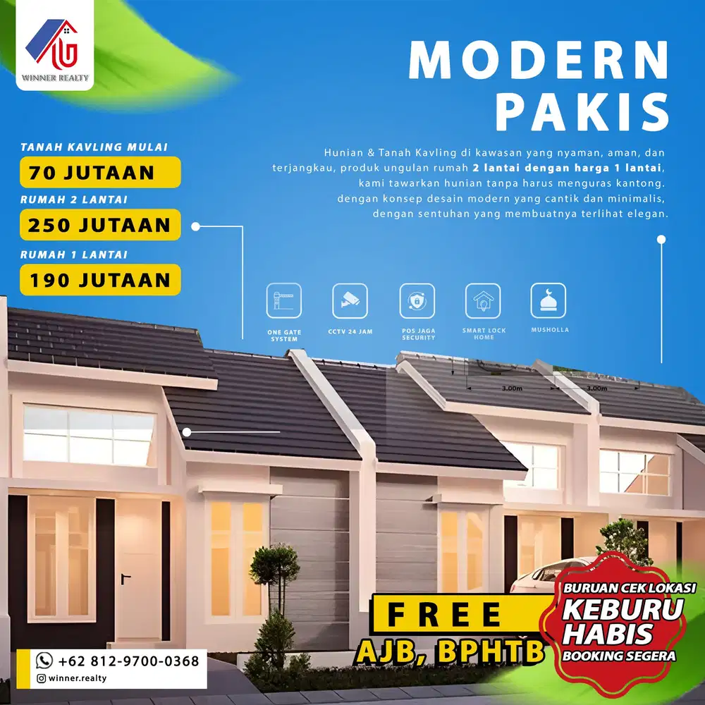 Rumah 1 Lantai 100 Jutaan di Malang