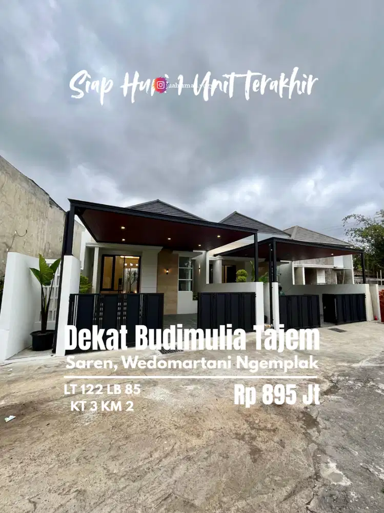 Rumah Baru Luas Asri dan murah dekat Budimulia  jalan Tajem