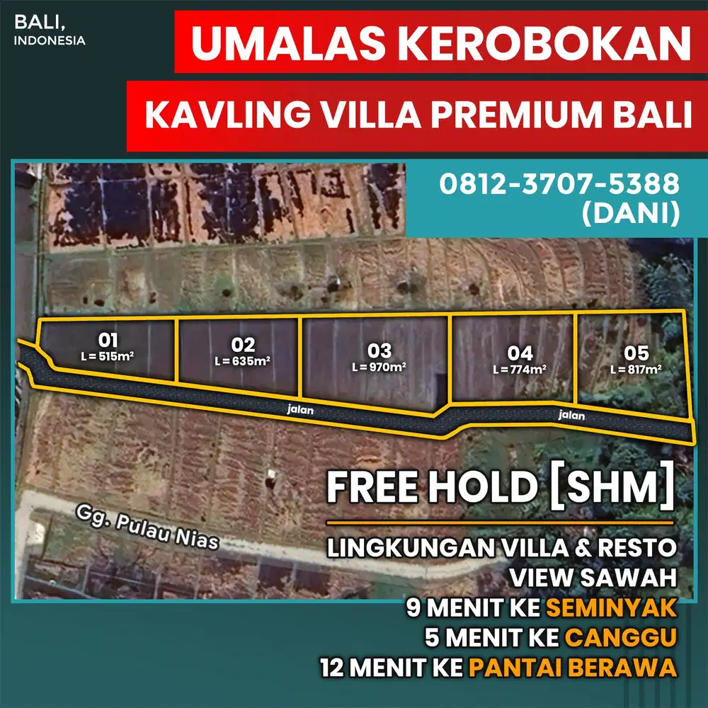 DIJUAL TANAH KAVLING UMALAS KEROBOKAN BALI