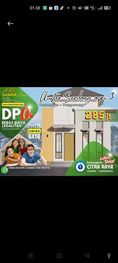 Rumah murah siap huni d CITRA RAYA Tangerang