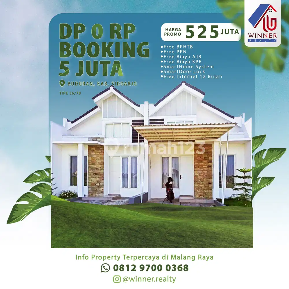 DP NOL RUPIAH, Booking 5 juta saja, langsung pilih unit