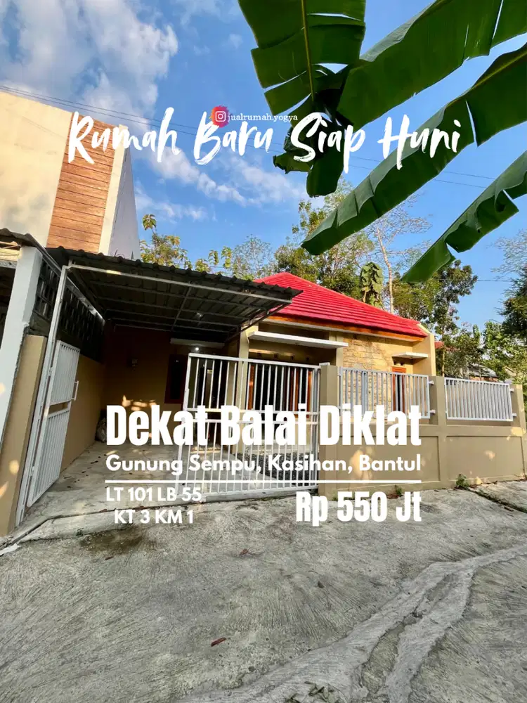 Rumah baru dekat kantor balai diklat Tamantirto