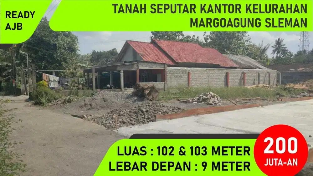 Tanah Kavling murah Sleman diSeyegan dekat kantor kelurahan Margoagung