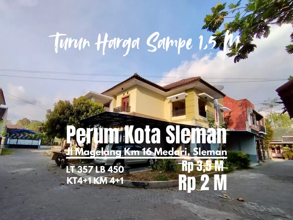 Rumah dijual murah tanah luas perumahan kota sleman