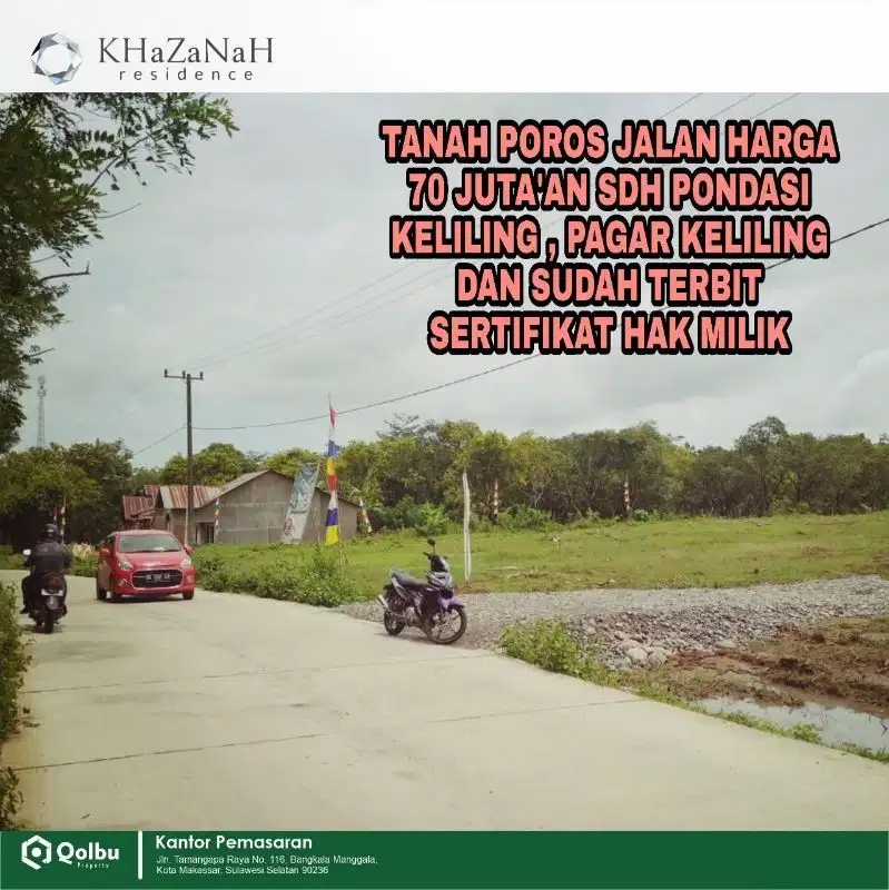 Tanah Murah Jl poros Paccelekang  Gowa dekat Antang dan BTP Makassar
