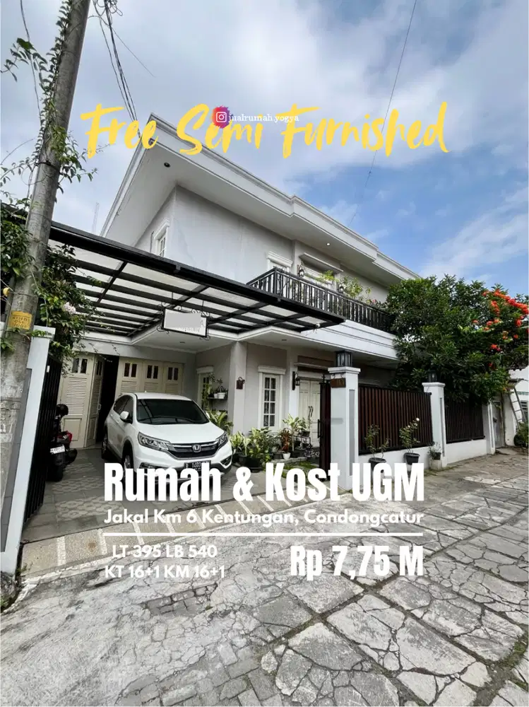 Rumah dan Kost Eksklusif 10 kamar delat UGM