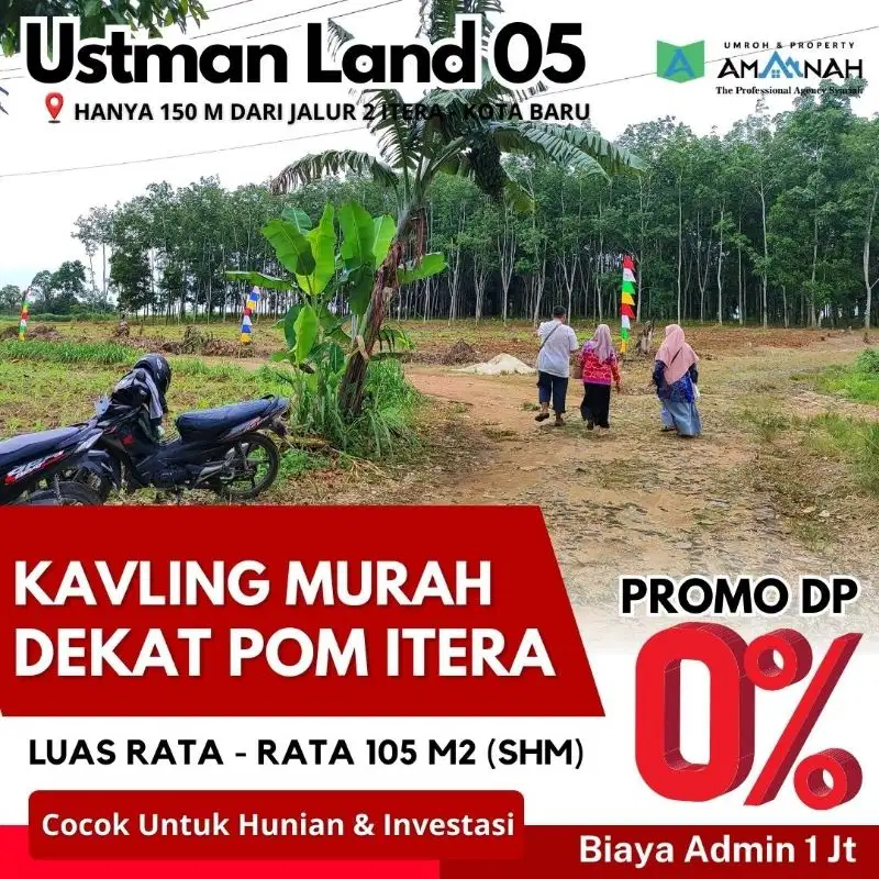 Kavling Murah Tanpa DP didaerah Strategis dekat Kampus ITERA