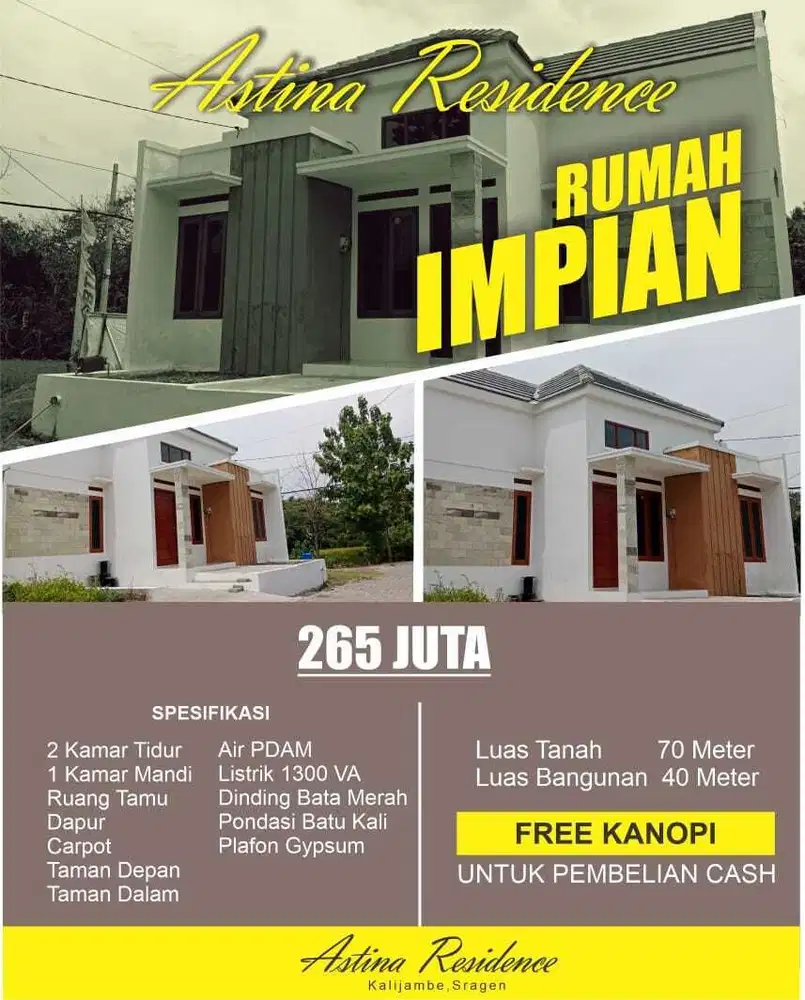 Rumah komersil kalijambe sragen