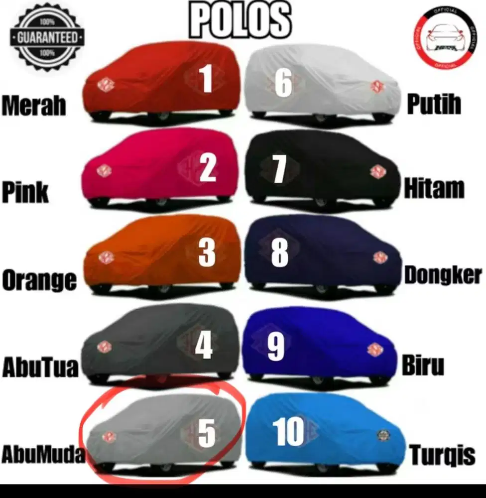 Sarung mobil mobilio tahan Panas