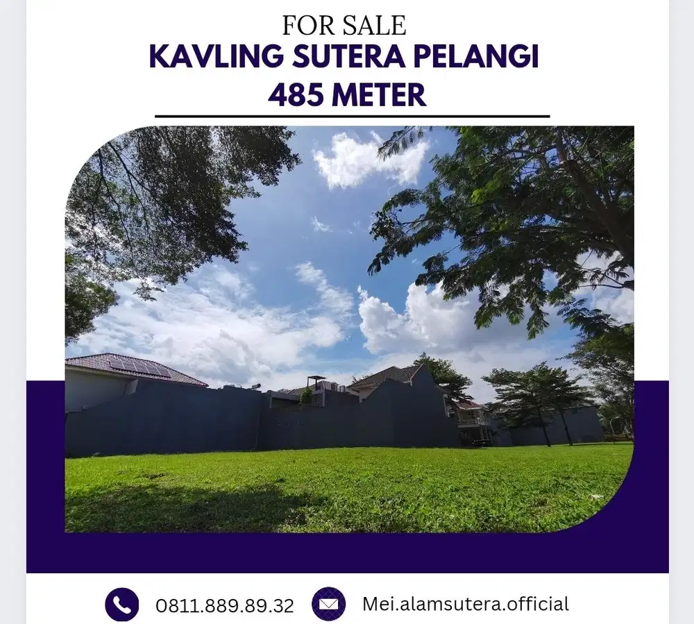 KAVLING SEBELAH FASUM BSA CICIL SUTERA PELANGI ALAM SUTERA