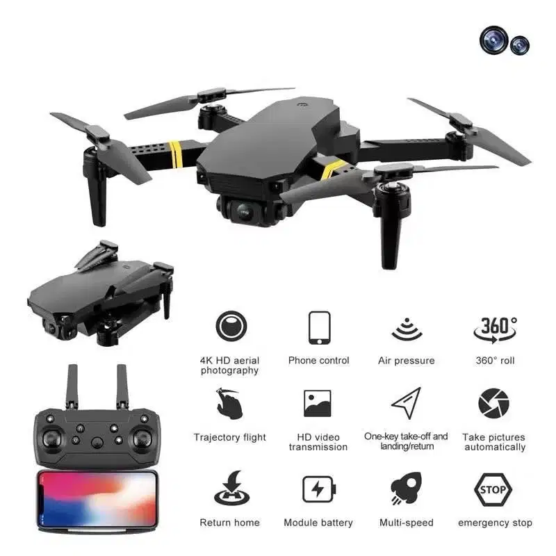 Drone Kamera 4K HD Dual Camera Quadcopter Auto Fokus Include Remote