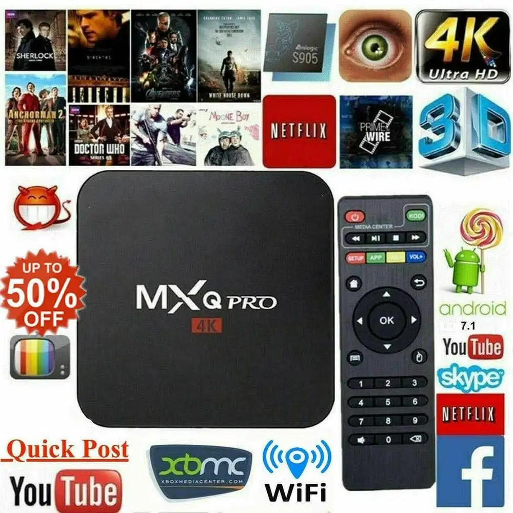 Android TV Box MXQ Pro HD 4K Wifi Smart Media Player Ram New Chipset