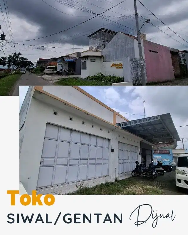 Toko di kelilingi perumahan aktif berpenghuni di Gentan