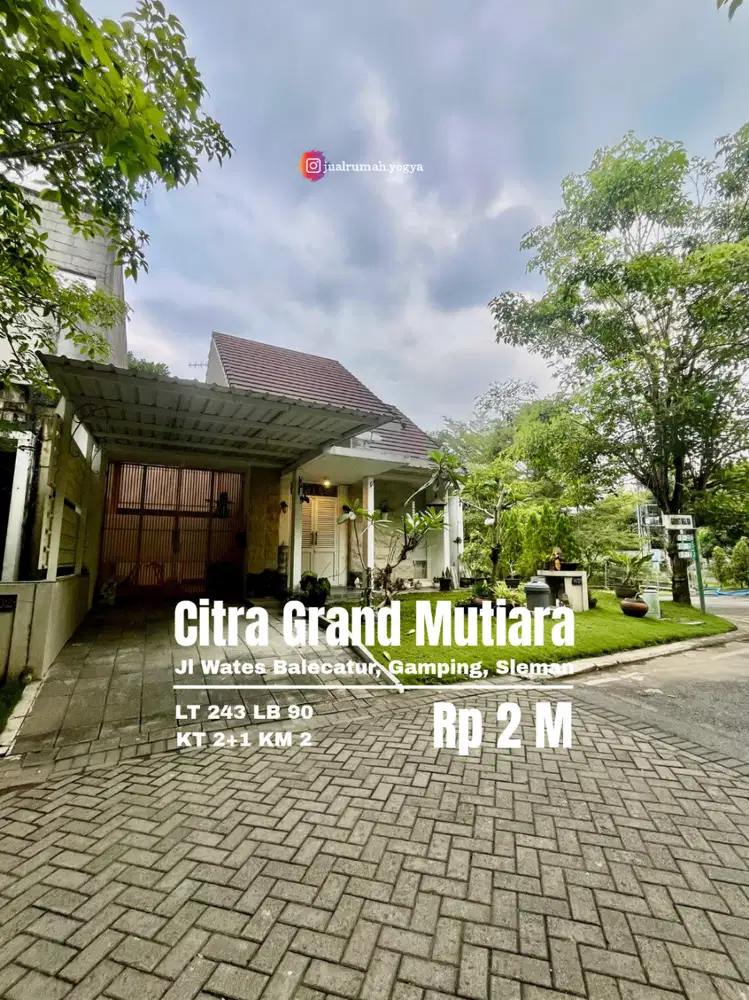 Rumah Hook Luas perumahan citragrand mutiara