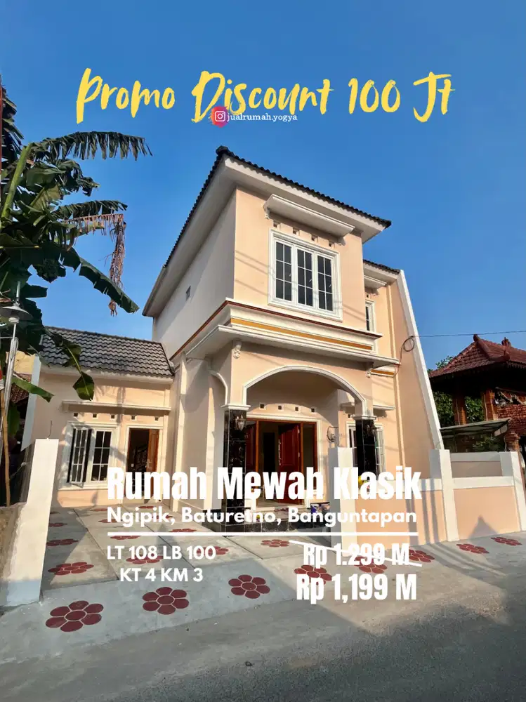 Rumah baru desain Klasik dekat pasar Ngipik Banguntapan