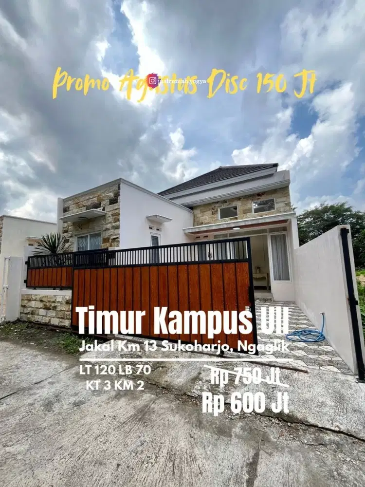 Rumah Baru Murah timur UII Jakal Km 13 Sukoharjo