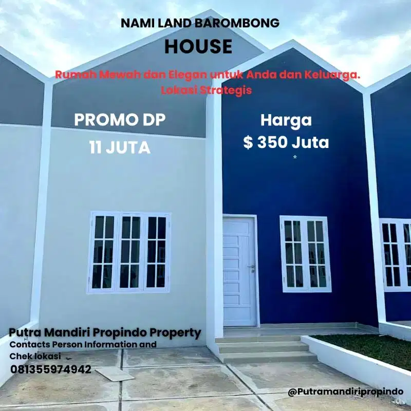 PERUMAHAN CANTIK DP 11 JUTA SAMPAI TERIMA KUNCI&CASH 300SAN JUTA SAJA