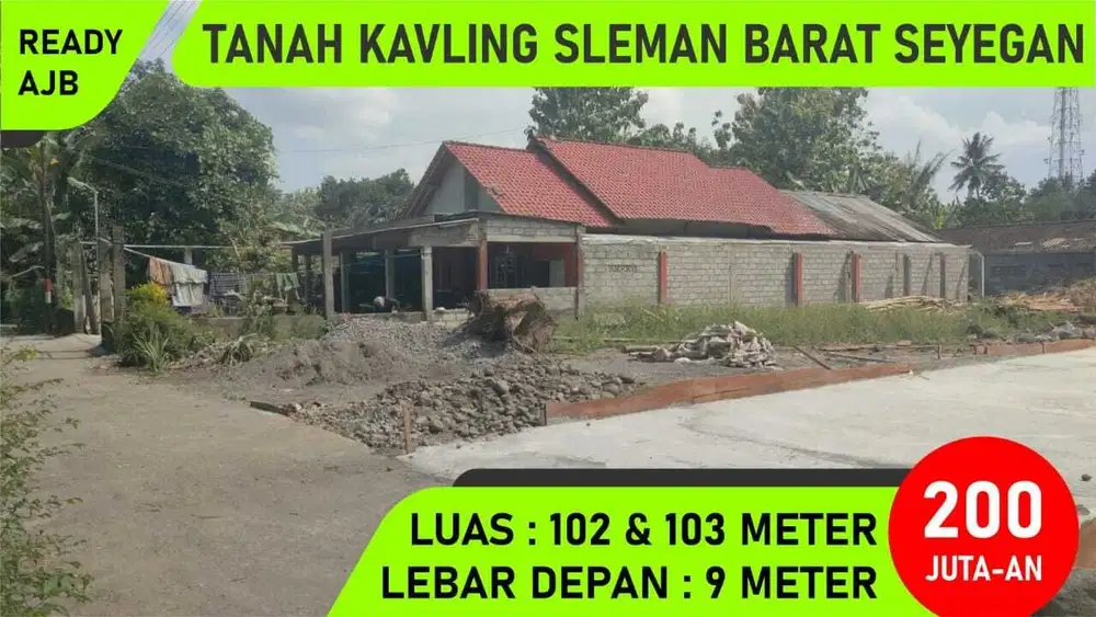 Tanah Hook Murah Sleman barat dekat SMA N 1 Seyegan, bisa dikredit KPT