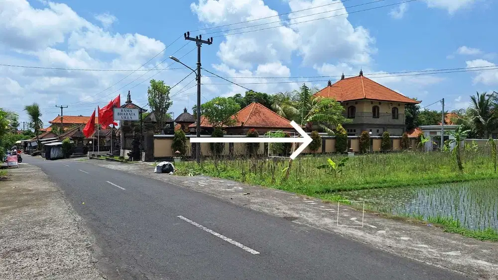 Dijual Tanah Pinggir Jln. Utama Ubud 700 m2 Cocok Usaha dan Vill