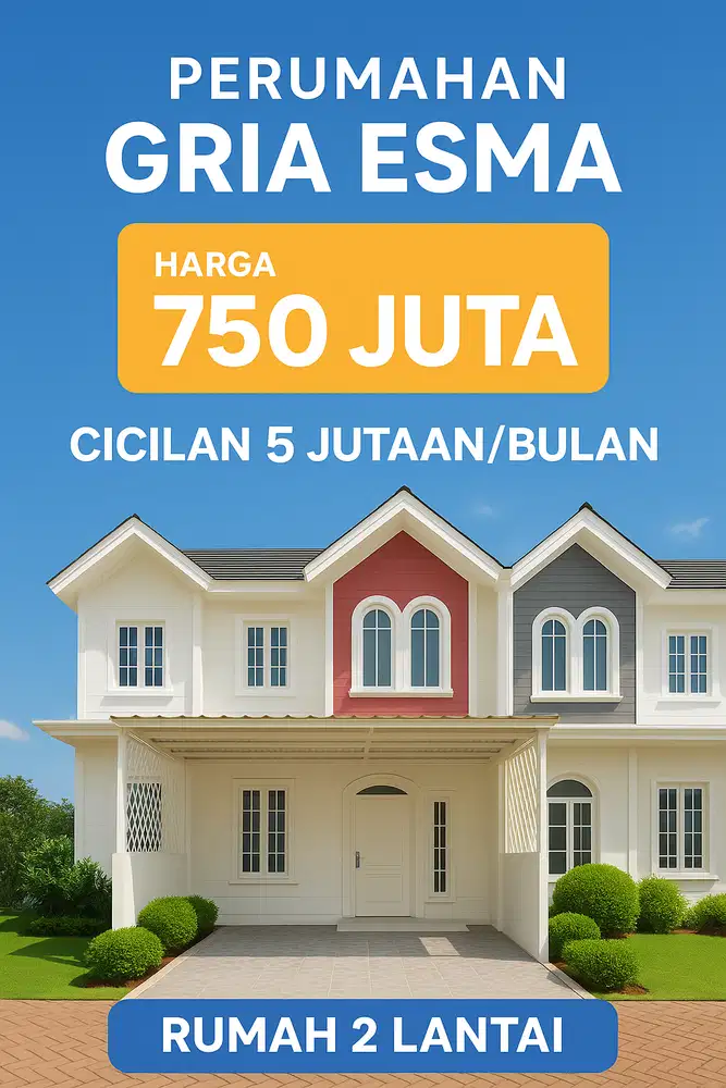 Rumah 2 Lantai Gaya Eropa, Cukup Booking 1 Juta di Pondok Petir, Depok