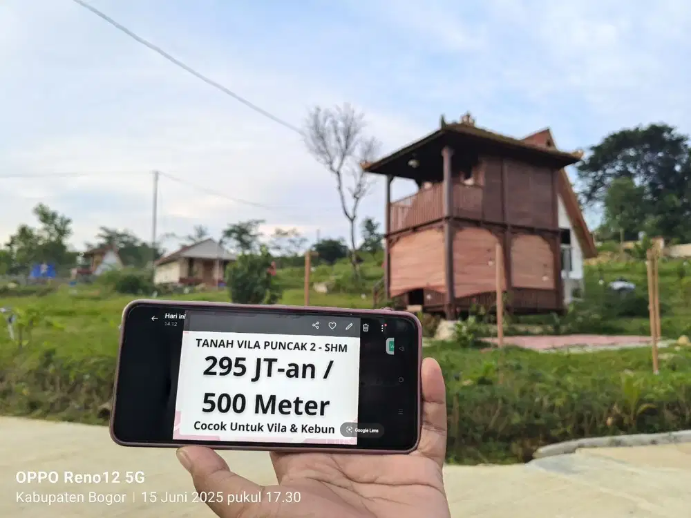 Tanah Vila Puncak Dua Bogor View Ekslusif ke Gunung, sawah dan Sungai