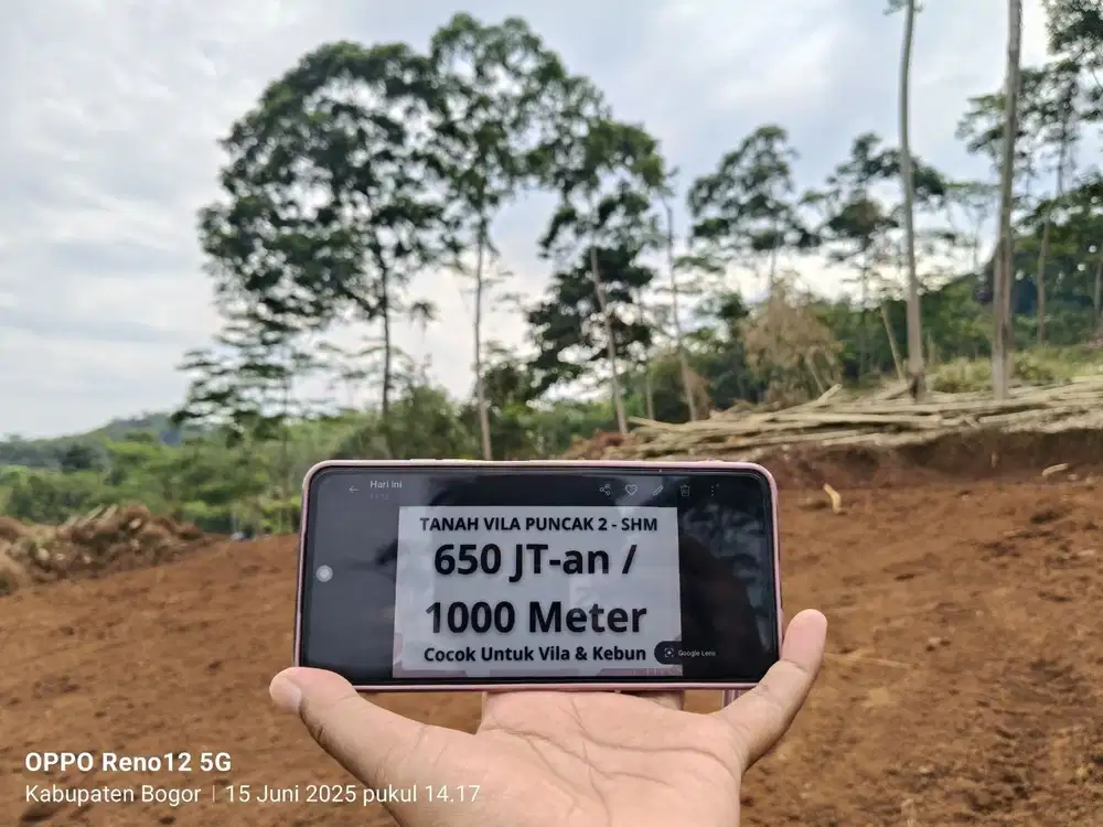 Jual tanah kavling murah shm 1000 meter di puncak 2 bogor