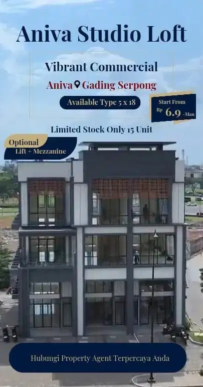 Aniva Studio Loft Hadap Jalan Boulevard Gading Serpong BSD