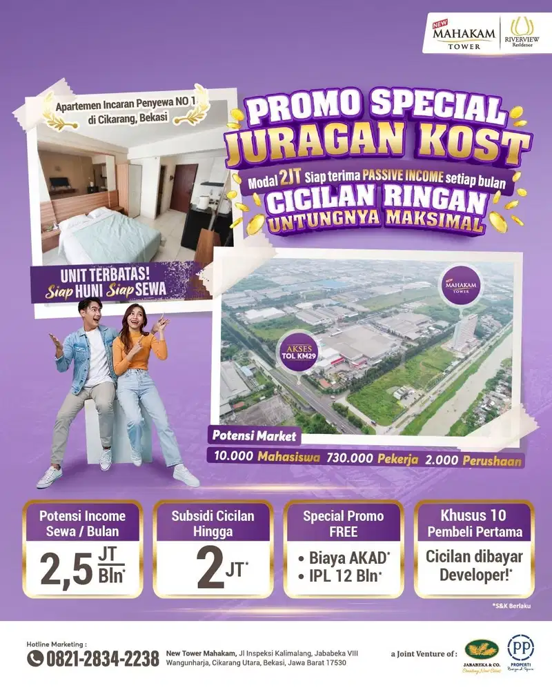 Tanpa DP cicil ke Developer hanya 1,5juta