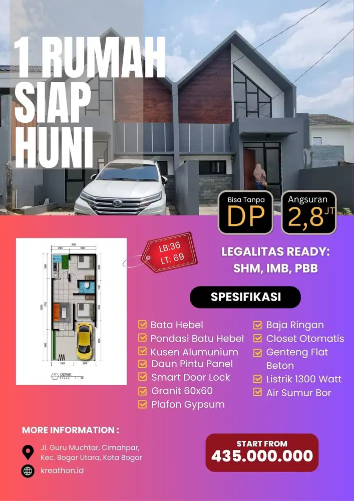 Rumah murah di Cimahpar kota bogor