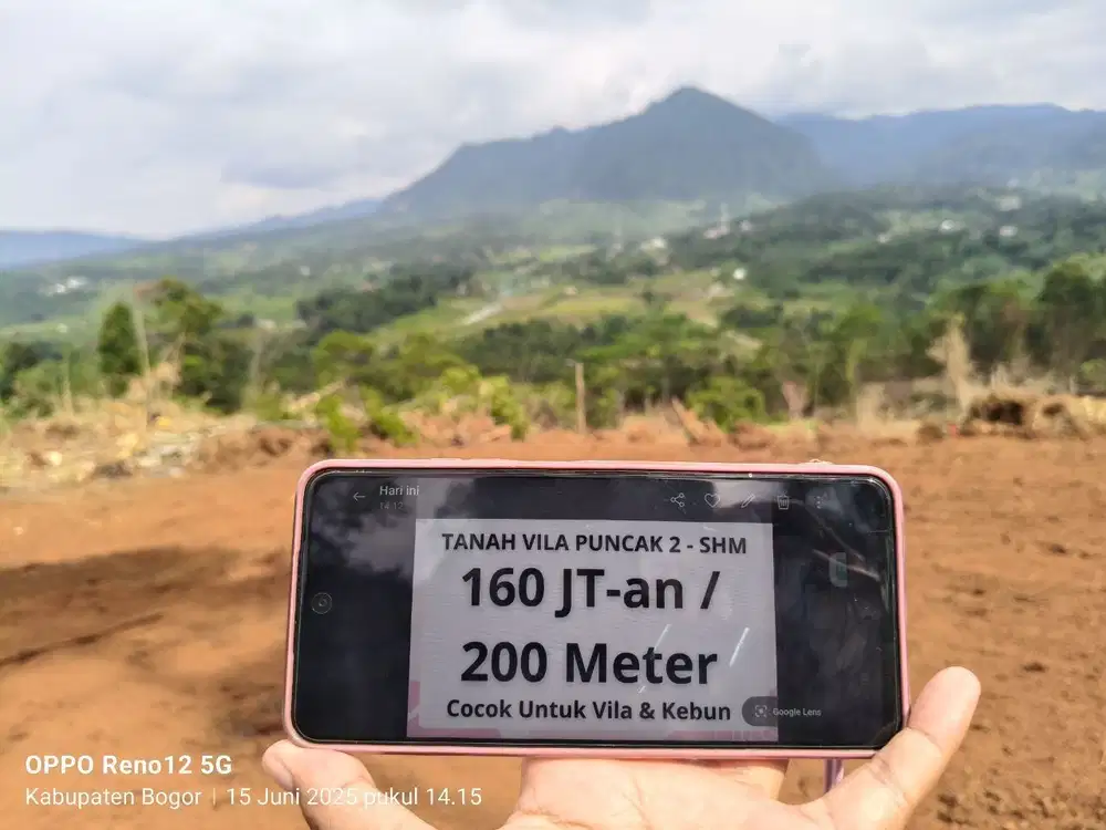 Tanah Murah di Puncak dua Bogor Luas 200 Meteran Legalitas SHM