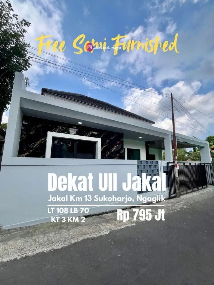 Rumah baru murah dekat Uii jakal km 13 Sukoharjo