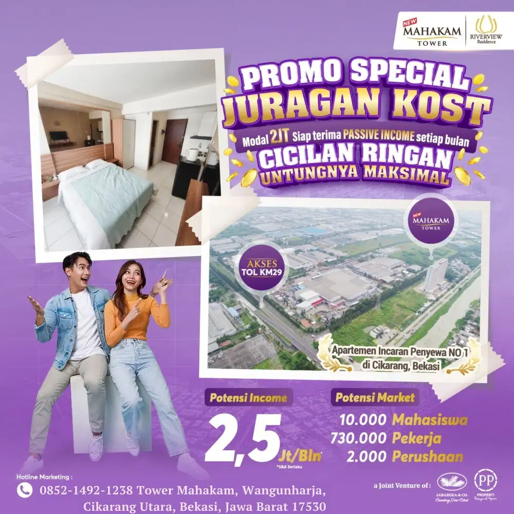 Riverview Apartment Jababeka - Siap dengan peluang sewa 100% Cuan