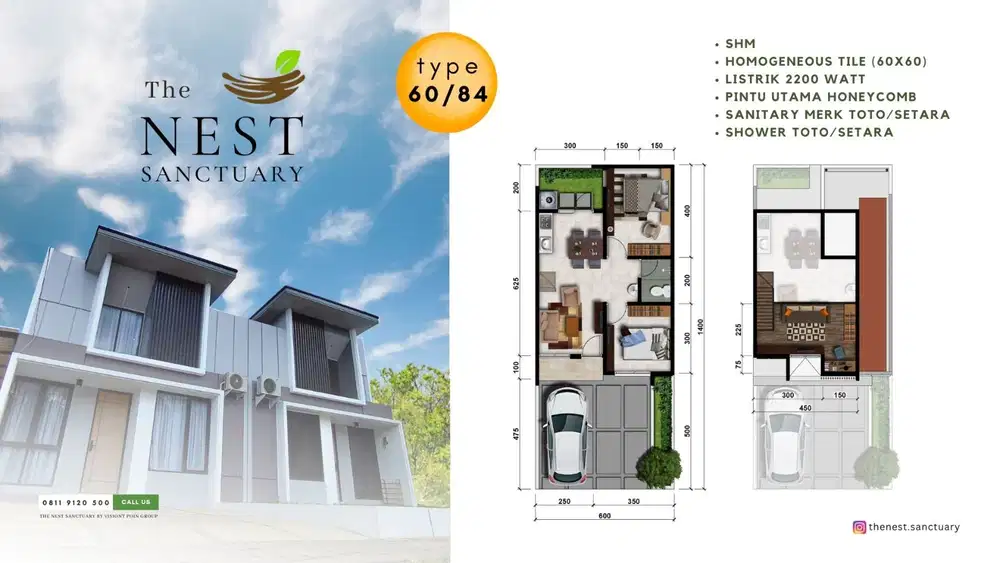 Rumah Type 60 The Nest Sanctuary Palembang, Dekat Dengan Bandara