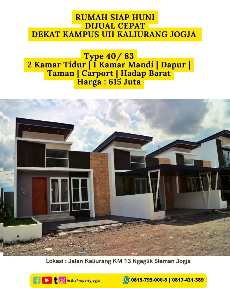 RUMAH DIJUAL DALAM PERKAMPUNGAN KAMPUS UII KALIIURANG NYAMAN