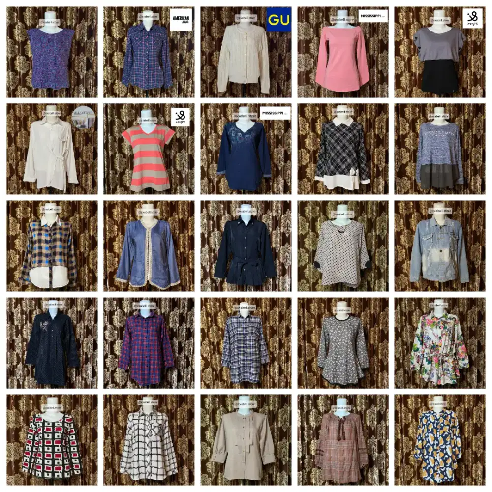 preloved & new barang pribadi baju celana kalung tas kerudung dill