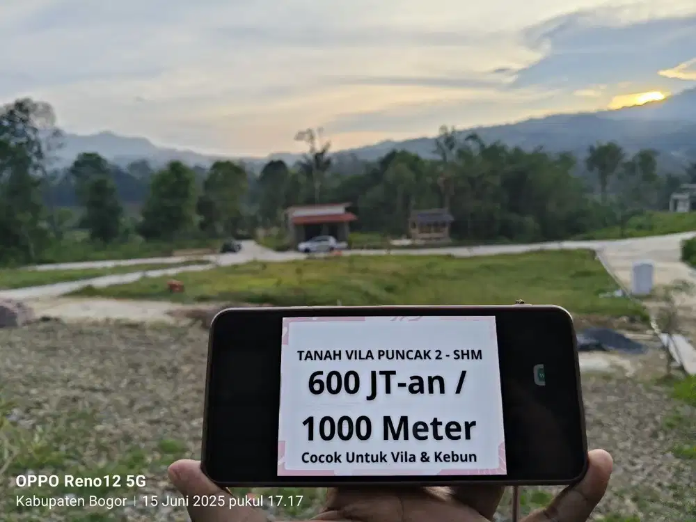 Tanah Vila di perkampungan Puncak Dua Bogor View Gunung dan Sungai