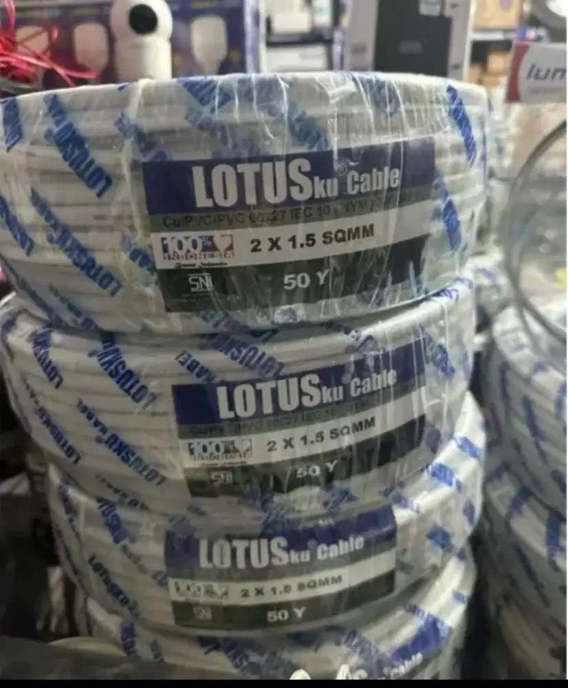 Kabel listrik NYM LOTUSku 2x1.5 50 Yard SNI